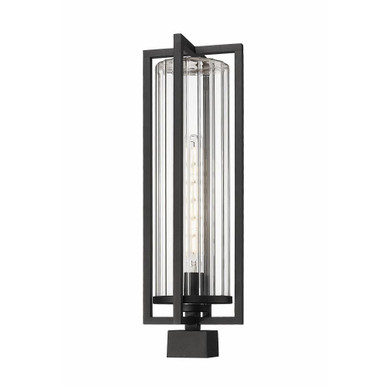 Aura 1 Light Outdoor Post Mount 24.5 x 8 Inches by Z-Lite - 5013PHBS-BK