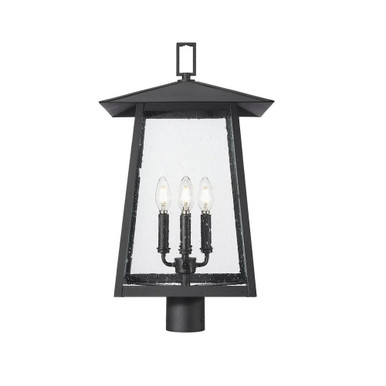 Rainer 4 Light Outdoor Post Mount 24.25 x 13.5 Inches by Z-Lite - 5015PHBR-BK