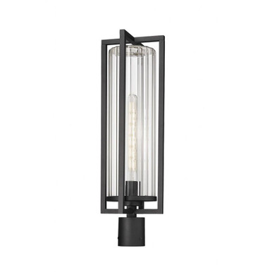 Aura 1 Light Outdoor Post Mount 25.75 x 8 Inches by Z-Lite - 5013PHBR-BK