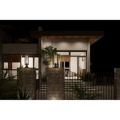 Aura 1 Light Outdoor Pier Mount 15.25 x 6 Inches by Z-Lite - 5013PHBS-SQPM-BK