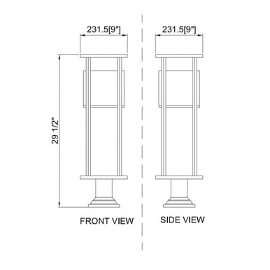 Luca 8W 1 LED Outdoor Pier Mount Light with Square Base by Z-Lite - 517PHM-533PM-BK-LED