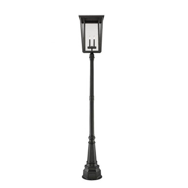 Seoul 4 Light Outdoor Post Mounted Fixture 113 x 18 In by Z-Lite - 571PHXXLR-564P-BK