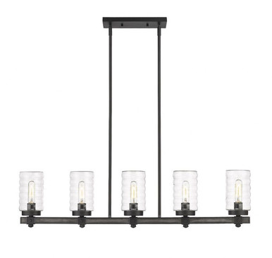 Tahoe 5 Light Outdoor Linear Pendant 10 x 4.5 Inch Wide by Z-Lite - 588-5L-ABB