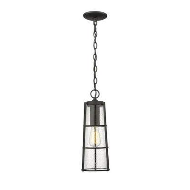 Helix 1 Light Mini Outdoor Chain Pendant 17.25 Inch Tall by Z-Lite - 591CHB-BK