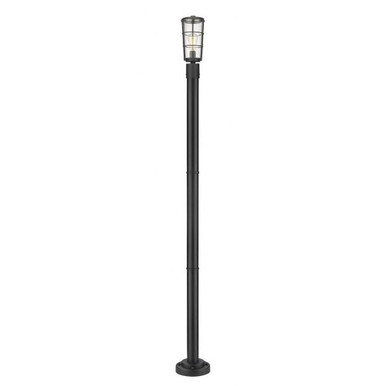 Helix 1 Light Outdoor Post Mounted Fixture 88.75 x 6 by Z-Lite - 591PHM-567P-BK