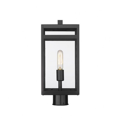Nuri 1 Light Outdoor Post Mounted Fixture 17.75 x 7.5 Inch by Z ite - 596PHMR-BK