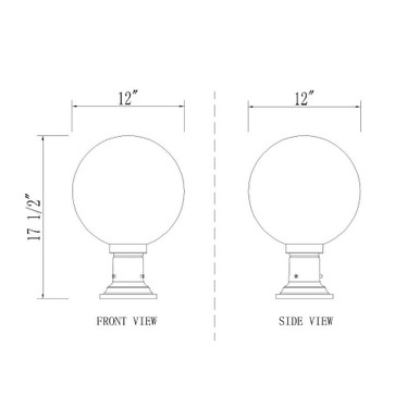 Laurent 1 Light Outdoor Pier Mount Light 17.75 x 12 Inches by Z-Lite - 599PHB-533PM-BK