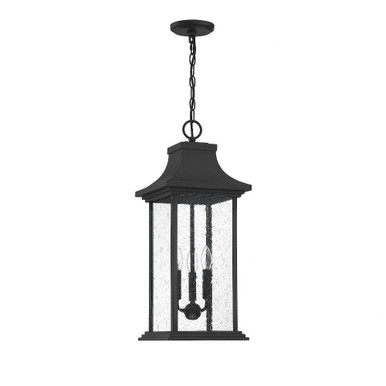 Hancock 3 Light Small Outdoor Pendant by Savoy House - 5-453-BK