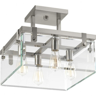 Glayse 4 Light 16.75 Inch Wide Semi Flush Mount by Progress - P350090