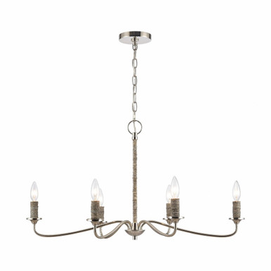Abaca 6 Light Large Chandelier by ELK Home - 32482