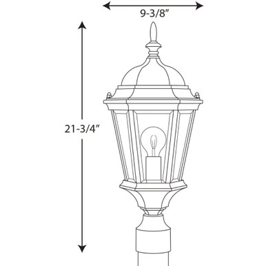Welbourne Outdoor Light 1 Light 9.38 x 21.75 Inches by Progress  - P5482