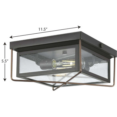 Barlowe 2 Light 11 Inch Wide Outdoor Flush Mount by Progress - P550069
