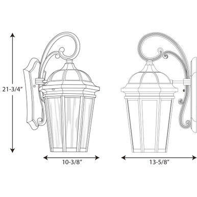 Verdae 3 Light Outdoor Wall Lantern 21.75 Inch Tall by Progress - P560016