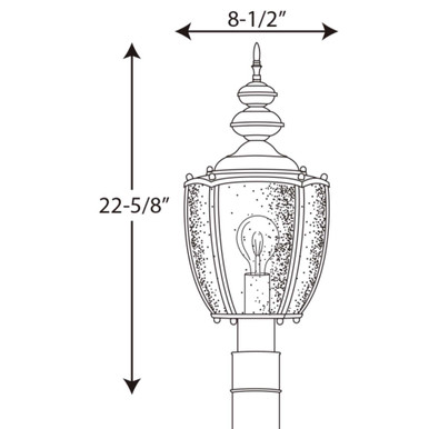 Roman Coach Outdoor Light 1 Light 8.5 x 22.63 Inches by Progress  - P6417