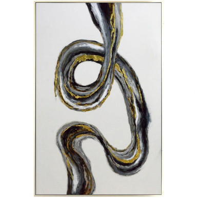 Wave 83.55 Inch Hand Painted Abstract Framed Canvas Art by Harp and Finial - HFW33555DS