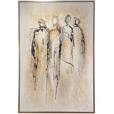 Troupe 72 Inch Abstract Hand Painted Canvas Wall Art by Harp and Finial - HFW34163DS