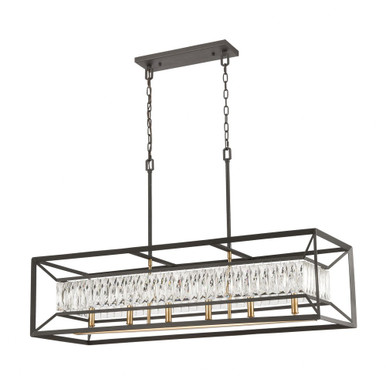 Starlight - 6 Light Island in Modern/Contemporary Style with Luxe/Glam and Mid-Century Modern inspirations - 11 Inches tall and 42 inches wide - 11186/6