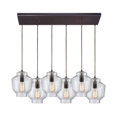 Barrel 6 Light Oversized Rectangular Pendant by ELK Home - 10905/6RC