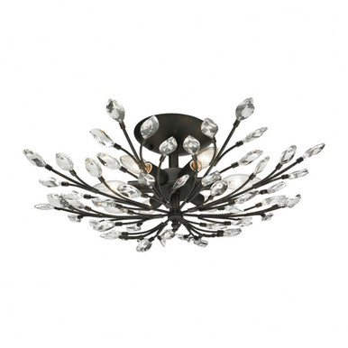 Crystal Branches 6 Light 24 Inch Wide Semi Flush Mount by ELK Home - 11772/6