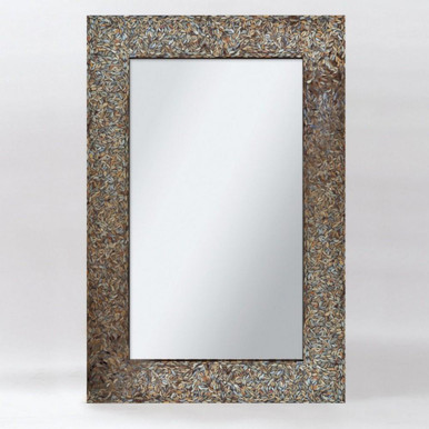 Amber Mosaic 24 Inch Small Rectangular Framed Mirror by Renwil - MT1345