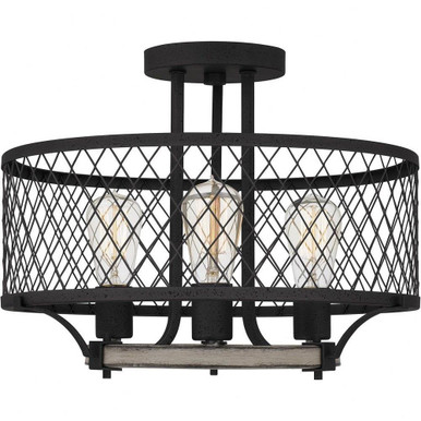 Benton 3 Light 16.75 Inch Wide Semi Flush Mount by Quoizel - BEO1717DO