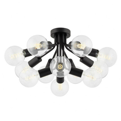 Drea 12 Light 28 Inch Wide Semi Flush Mount by Mitzi - H680612-SBK