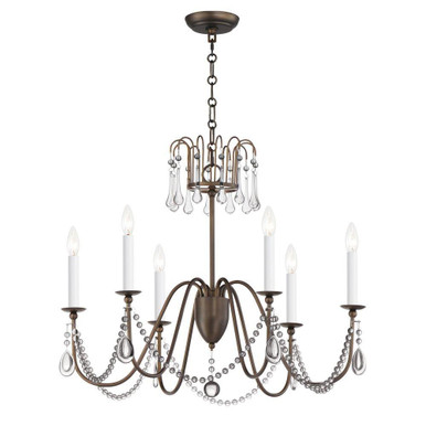Plumette 6 Light Large Chandelier by Maxim 12CRY - 12166CRY
