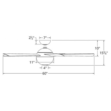 Orb 5 Blade Ceiling Fan with Light Kit  62 Inches Wide by Modern Forms - FR-W1816-62L