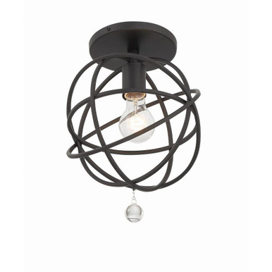 Solaris 1 Light 9 Inch Wide Semi Flush Mount by Crystorama - 9220-BK_CEILING