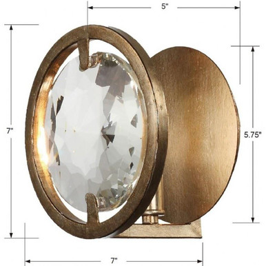 Quincy 1 Light Candle Style Wall Sconce by Crystorama - qui-7621-dt