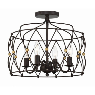 Zucca 4 Light 16.5 Inch Wide Semi Flush Mount by Crystorama - ZUC-A9030-EB-GA_CEILING
