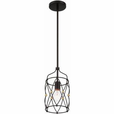 Zucca 1 Light Small Pendant by Crystorama - ZUC-A9031-EB-GA