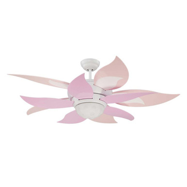 Bloom 10 Blade Ceiling Fan with Light Kit 52 In Wide by Craftmade - BL52W10-PNK