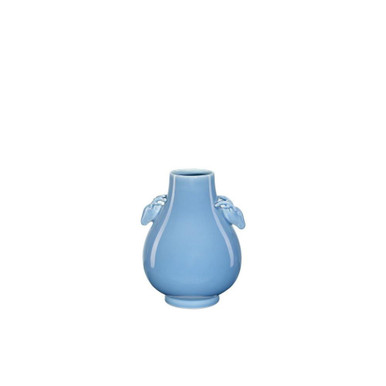 Sky Blue 11.375 Inch Deer Handles Vase by Currey Company - 1200-0607