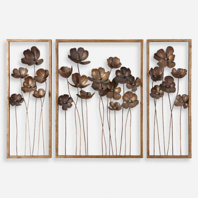 Metal Tulips 40 Inch Wall Art (Set of 3) by Uttermost - 12785
