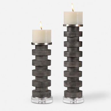 Karun 16.5 Inch Candleholder (Set of 2) by Uttermost - 18818