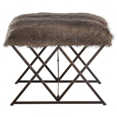 Brannen 23.63 Inch Plush Small Bench by Uttermost - 23277