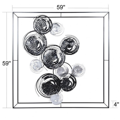 Modern Cyclone - 58 Inch Large Metal Wall Art - WI42839DS