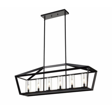 Colchester Six Light Oversized Linear Pendant by Innovations - 378-6I-BK-CL-39