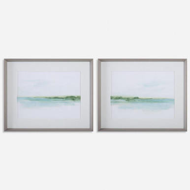 Green Ribbon Coast 32.13 Inch Coast Framed Print (Set of 2) by Uttermost - 32269