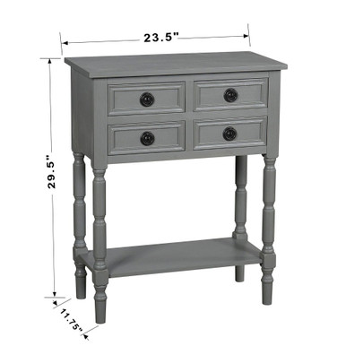 Barrett 4 Drawer Console Table 29.5 Inch X 23.5 Inch Wide by Stylecraft - AF102680DS