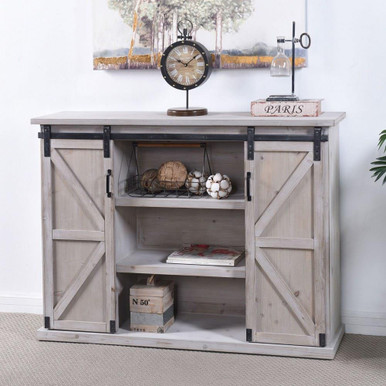 Farmhouse Sliding Door Cabinet 36 Inch Tall X 13.75 Inch Wide by Stylecraft - AF16268BDS