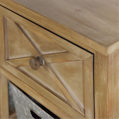 47.25 Inch 3 Drawer Wooden Side Table with Shelves - AF19365DS