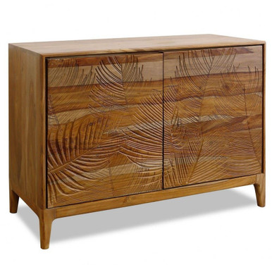 Palm Leaf Carved Cabinet 29.5 Inch Tall and 37 Inch Wide by Stylecraft - ISF25723DS