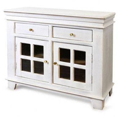 2 Drawer 2 Door Cabinet In Farmhouse Style-36 Inches Tall and 17 Inches Wide - ISF26185DS