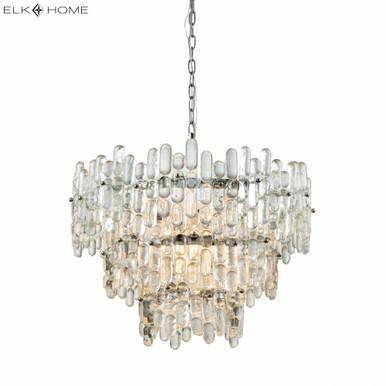 Icy Reception - 9 Light Chandelier-18 Inches Tall and 27 Inches Wide - 1141-086