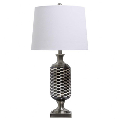 Silvio - One Light Etched Glass Table Lamp with Drum Shade - L318359DS