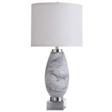 St. Austell One Light Swirl Glass Table Lamp with Drum Shade by Stylecraft - L317970DS