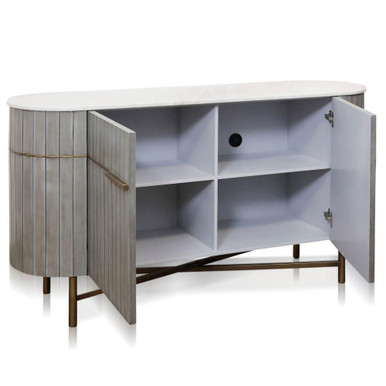 Racetrack - Oval Sideboard In Vintage Style-32 Inches Tall and 58 Inches Wide - SF26625DS