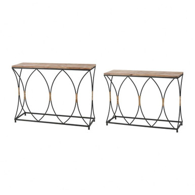 Fisher Island 42 Inch Metal and Wood Console Table (Set of 2) by ELK Home - 3200-257/S2